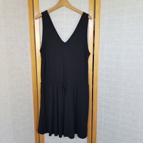 Sweaty Betty Take It Easy Dress Black V-Neck Sleeveless Tied Waist Size Medium - Picture 1 of 13
